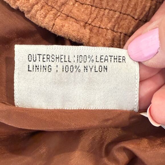 G III Leather Suede Fashions Vintage A-Line Midi Skirt Brown Women's Large - Picture 7 of 11